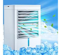 Condizionatore d'aria mobile 3 in 1 tipo C ventola silenziosa, serbatoio dell'acqua da 500 ml, 3 velocità, luce notturna a 7 colori, mini condizionatore d'aria senza tubo di scarico (Portable)