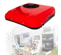 Condizionatore d'aria per camion, kit universale per tetto di camper, con telecomando, condizionatore d'aria elettrico da tetto per autobus, per camion, rimorchi, barche,Red-12V