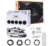 Condizionatore d'aria per camper 12 V/24 V, kit climatizzatore split da parcheggio da 850 W, volume d'aria di 450 m³/h, silenzioso e raffreddamento rapido, per autoarticolati, autobus, camper, roulo