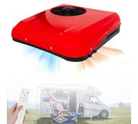 Condizionatore d'aria per camper, unità AC universale da tetto, con telecomando, modalità di riscaldamento e raffreddamento 2 in 1, per auto, camion, rimorchio, barca, camper,Red-24V