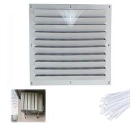 Condizionatore d'aria per esterni, rettangolare, in acciaio zincato, protezione antivento per tutte le stagioni, spessore 1 mm, per uso domestico (63 x 63 cm)