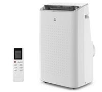 Condizionatore d'aria portatile da 14.000 BTU con unità CA 3 in 1 per 750 mq, 50 dB, kit per finestre incluso tubo di drenaggio e telecomando, bianco
