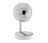 Condizionatore D'aria Portatile Da Tavolo Ventilatore Pavimento Con Supporto Telescopico Pieghevole Ricaricabile Tramite USB Mini For L'estate A Basso Rumore All'aperto Domestico Vento Forte(White)