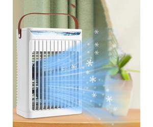 Condizionatore d'aria portatile Mini ventola di raffreddamento portatile Raffreddatore d'aria a spruzzo di grandi dimensioni Display con grande volume d'aria Ventilatore freddo da tavolo Ventilatore e