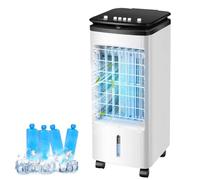 Condizionatore d'aria portatile - Raffreddatore evaporativo 3 in 1 con telecomando e timer, unità di raffreddamento veloce per stanza, ufficio, garage, include 4 impacchi di ghiaccio e 3 velocità di