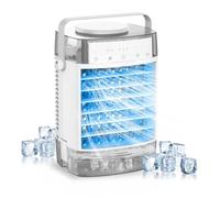 Condizionatore d'aria portatile, raffrescatore d'aria evaporativo personale a 3 velocità, ventilatore e umidificatore portatile con serbatoio d'acqua da 1000 ml, 2 modalità di spruzzo, for casa