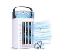 Condizionatore D'Aria Portatile Ventilatore 3 nel 1 Raffreddatore D'Aria e Umidificatore da Scrivania con 3 Velocità Della Ventola e Luce LED un 7