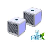 Condizionatore d'Aria Portatile, Ventilatore da Tavolo con Luce Colorata, Umidificatore Domestico, Raffrescatore d'Aria Silenzioso for Camera da Letto/Ufficio/casa
