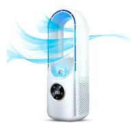 Condizionatore D'aria Silenzioso, Ventola Di Raffreddamento, Raffrescatore Evaporativo Silenzioso Senza Pale, Ventilatore Senza Pale, Ventilatore Da Tavolo Portatile E Silenzioso A 6 Velocità,Bianca