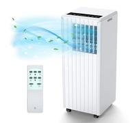 Condizionatore mobile 9000 BTU, raffreddamento ventilazione e deumidificazione, con ventilatore a 2 livelli, timer 24 ore e telecomando