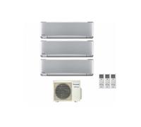 Condizionatore Panasonic trial split inverter Etherea Silver R-32 Wi-Fi con Econavi 12000+12000+18000 Con CU-3Z68TBE
