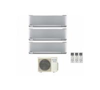Condizionatore Panasonic trial split inverter Etherea Silver R-32 Wi-Fi con Econavi 9000+9000+12000 Con CU-3Z52TBE