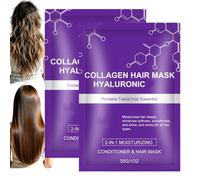 Condizionatore portatile 2 in 1 maschera per capelli al collagene con acido ialuronico, maschera per capelli rivitalizzante in profondità idratante e lisciante, ammorbidisce il balsamo Conditioner