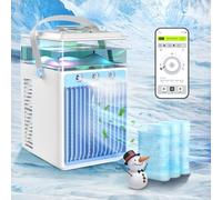 Condizionatore Portatile, 800ML Mini Raffreddatore d'aria Portatile con Controllo App, 4in1 Ricaricabile Evaporativo Personale Condizionatore d'aria Umidificatore con 3 Velocità per Casa, Ufficio
