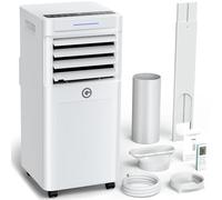 Condizionatore Portatile 9000 BTU con Deumidificatore 4 in 1, Ventilatore di Raffreddamento a 2 Velocità, Display Digitale e Telecomando, Kit Finestra, Timer 24 Ore Per Stanze Fino a 25 m²/78m³
