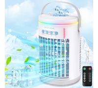 Condizionatore Portatile, Climatizzatore Portatile Silenzioso, 5 in 1 Aria Condizionata Portatile, Raffrescatore D'aria, condizionatore portatile senza tubo, 3 Velocità, 2 Modalità di Nebbia, 1400ml