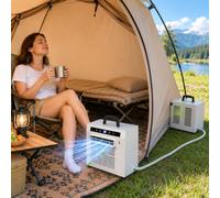 Condizionatore portatile con sistema split 3000 Btu, unità di climatizzazione con Wi-Fi e telecomando, timer 12 ore, flusso d'aria 130 m³/h, area applicabile 10㎡, tubo di collegamento 1,5 m