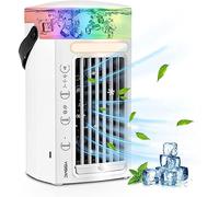 Condizionatore Portatile Da Auto - Luce D'Atmosfera A Led A 7 Colori Raffrescatore Silenzioso, Dispositivo Di Raffreddamento Personale Cubo Condizionatore, per Dell'Ufficio Domestico