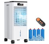 Condizionatore Portatile Max 7.5L-Raffreddamento Evaporativo a Cristalli di Ghiaccio,Serbatoio Grande,Telecomando,3 Velocità,Orientabile 60°/120°,Timer 1-12h,Basso Consumo, Silenzioso,per Casa Ufficio