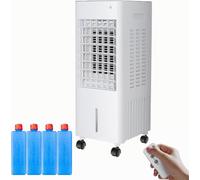 Condizionatore Portatile, Raffreddatore d'Aria 4 in 1 Condizionatore Portatile Senza Tubo Raffreddatore evaporativo Serbatoio Acqua da 4 l, 8 l, 12 l con 4 impacchi di Ghiaccio, 3 velocità del