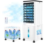 Condizionatore Portatile Senza Tubo, 12L 60W Climatizzatore Portatile con Timer da 12 Ore, 3 Modalità, 40dB, Oscillazione a 120°, Telecomando, Raffrescatore d'Aria per Camera da Letto