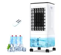 Condizionatore Portatile Senza Tubo, Multifunzione Evaporativo Mobile, Con Ruote/Telecomando, Serbatoio Dell'acqua da 5,5 L, Timer da 1 a 7 ore, 3 Velocità,Oscillazione di 60 Gradi,Senza Unità Esterna