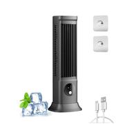 Condizionatore Portatile Silenzioso, Portable Air Conditioner, Mini Raffrescatore D'aria Con 3 Velocità E Display a LED, Ventola Di Raffreddamento Silenziosa, Senza Fili, Ricaricabile (D-Nero)