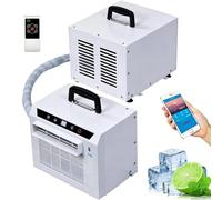 Condizionatore Portatile Split da 3000 Btu, Wifi/ac Telecomandato con Timer 12 Ore, Flusso D'aria 130 M³/h, Tubo da 1 M Facile da Installare for Tenda, Camper, Casa, Ufficio, Campeggio(1.5m tube)