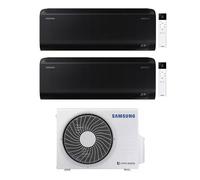CONDIZIONATORE SAMSUNG INVERTER DUAL SPLIT SERIE WINDFREE BLACK 7000+9000 con AJ040TXJ R-32 CLASSE A+++ WIFI - NEW 7+9