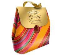 Condorelli Shopper in Cartone, Elegante con Laccio, Richiudibile, con Ovetti di Cioccolato a Latte e Fondente al gusto di Nocciola, Pistacchio, Cacao e Arancia 200g