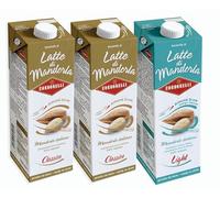 Condorelli TRIS Bevanda al Latte di Mandorla, Gusti Classico + Light 1l [2 Classico - 1 Light]