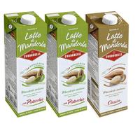 Condorelli TRIS Bevanda al Latte di Mandorla, Gusti Pistacchio + Classico 1l [2 Pistacchio - 1 Classico]