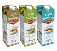Condorelli TRIS Latte di Mandorla Classico, Light e con Pistacchio Pronto da bere 1l