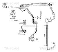 Condotto d. bassa/alta pressione, Climatizzatore per CITROËN FIAT PEUGEOT 807 C8