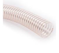 Condotto dell'aria in poliuretano PU, tubo flessibile trasparente con spirale in acciaio, tubo di aspirazione polvere in PU per aspiratori/levigatrici/autofficina(6m,32mm)