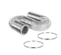 Condotto di ventilazione in foglio di alluminio, Tubo flessibile for condizionatore d'aria, foglio for radiatore con 2 fascette stringitubo in acciaio inossidabile(1.5m,160mm)