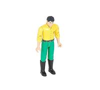 Bruder Figura Bworld John Deere conducente con maglietta gialla e pantaloni verdi