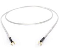 Conduttore di messa a terra 1 x 0,50 mm2 per giradischi Phonoger con attacco di massa con forcella, guaina placcata oro, cavo di massaggio trasparente argento schermatura intrecciata 1,75m