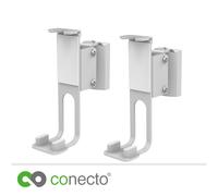 conecto Supporto da parete per altoparlante compatibile con Sonos® One, Sonos® One SL, Sonos® Play:1, portata: 3 kg, set da 2, bianco