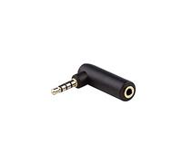 conecto, adattatore audio, spina jack da 3,5 mm placcata in oro a 90° a presa jack da 3,5 mm, nero