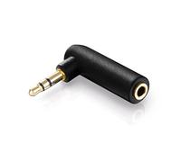 conecto, adattatore jack da 3,5 mm a 90°, spina jack da 3,5 mm placcata in oro a 4 pin a presa jack a 4 pin, nero