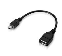 conecto adattatore OTG, spina mini USB a presa USB-A, 15 cm, nero