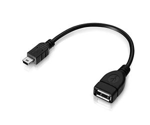 conecto adattatore OTG, spina mini USB a presa USB-A, 15 cm, nero