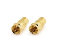 conecto adattatore per antenna,connettore F suconnettore IEC, adattatore per collegare connessioni IEC a connessioni satellitari, placcato oro, set di 2
