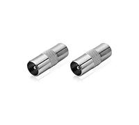 conecto adattatore per antenna, presa F su spina coassiale IEC, adattatore per il collegamento di connessioni IEC a connessioni satellitari, set di 2