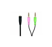 conecto adattatore per cuffie jack, 3,5 mm, accoppiamento a 4 pin a 2 spine a 3 pin, 0,20 m