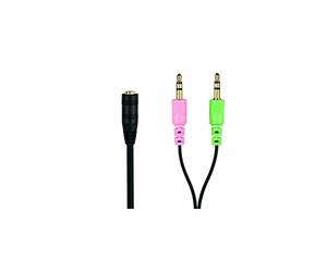 conecto adattatore per cuffie jack, 3,5 mm, accoppiamento a 4 pin a 2 spine a 3 pin, 0,20 m