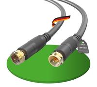 Conecto Antenna SAT Cavo Coassiale Satellitare TV 2,00m Doppio Connettore Schermato F, per HDTV, Ricevitore, Satellite, Internet, DAB, Radio, Nero