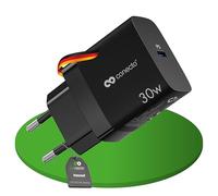 conecto caricatore USB-C, 1x porta PD USB-C da 30 watt, rapido GaN, nero