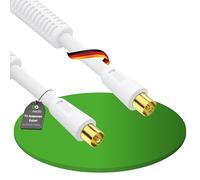 conecto Cavo antenna coassiale TV 2,0 m 4 schermature IEC maschio con ferrite per HDTV, ricevitore, satelite, DAB, radio, bianco